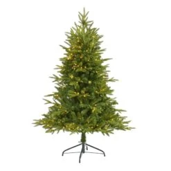 Nearly Natural 5-ft Colorado Mountain Fir “Natural Look-in Artificial Christmas Tree With 250 Clear LED Lights Green