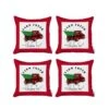 HomeRoots Set Of 4 Christmas Buffalo Check Pick Up Truck Pillow Covers