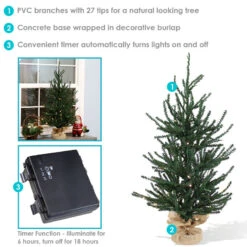 Sunnydaze Decor Sunnydaze Festive Pine Indoor Pre-Lit Faux Christmas Tree - 3 Ft 9 Sunnydaze Decor Sunnydaze Festive Pine Indoor Pre-Lit Faux Christmas Tree - 3 Ft -Sunnydaze Decor Shop 028e191a7e744a9683ccaaf9b5b6bd38