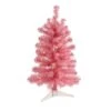 Nearly Natural 2-ft White Artificial Christmas Tree With 35 LED Lights And 72 Bendable Branches Pink