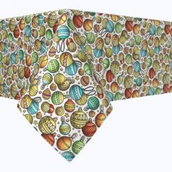 Fabric Textile Products, Inc. Rectangular Tablecloth, 100% Polyester, Christmas Cartoon Celebration Red