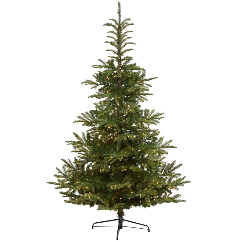 Nearly Natural 7.5-ft Layered Washington Spruce Artificial Christmas Tree With 550 Clear LED Lights And 1325 Bendable Branches Green 1 Nearly Natural 7.5-ft Layered Washington Spruce Artificial Christmas Tree With 550 Clear LED Lights And 1325 Bendable Branches Green