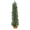 Nearly Natural 3-ft Green Pine Artificial Christmas Tree With 50 Warm White Lights Set In A Burlap Base