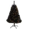 Nearly Natural 4-ft Black Artificial Christmas Tree With 170 Clear LED Lights Black