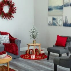 HomPlanti 28 Inches Flocked Christmas Artificial Tree In Decorative Planter 7 HomPlanti 28 Inches Flocked Christmas Artificial Tree In Decorative Planter -Sunnydaze Decor Shop 0c6b8479706643d7a1331da0d12f0280