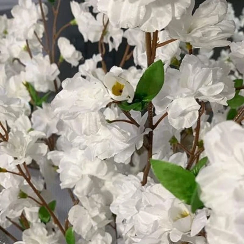Christmas White Cherry Blossom Flowers, Three 36 Inch Branches, Wedding, Party, Event, Japan's National Flower 2 Christmas White Cherry Blossom Flowers, Three 36 Inch Branches, Wedding, Party, Event, Japan's National Flower - Image 2