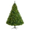 Nearly Natural 8-ft West Virginia Full Bodied Mixed Pine Artificial Christmas Tree With 700 Clear LED Lights And Pine Cones