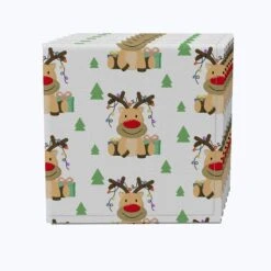 Fabric Textile Products, Inc. Napkin Set Of 4, 100% Cotton, Cartoon Christmas Deer