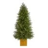 Nearly Natural 6-ft Manchester Fir Artificial Christmas Tree In Decorative Planter With 350 Clear Warm (Multifunction) LED Lights And 504 Bendable Branches