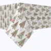 Fabric Textile Products, Inc. Rectangular Tablecloth, 100% Cotton, Red & Green Christmas Tree Designs Green