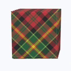 Fabric Textile Products, Inc. Napkin Set, 100% Polyester, Set Of 4, Christmas Plaid