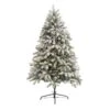 Nearly Natural 6-ft Flocked South Carolina Spruce Artificial Christmas Tree With 450 Clear Lights And 925 Bendable Branches Green