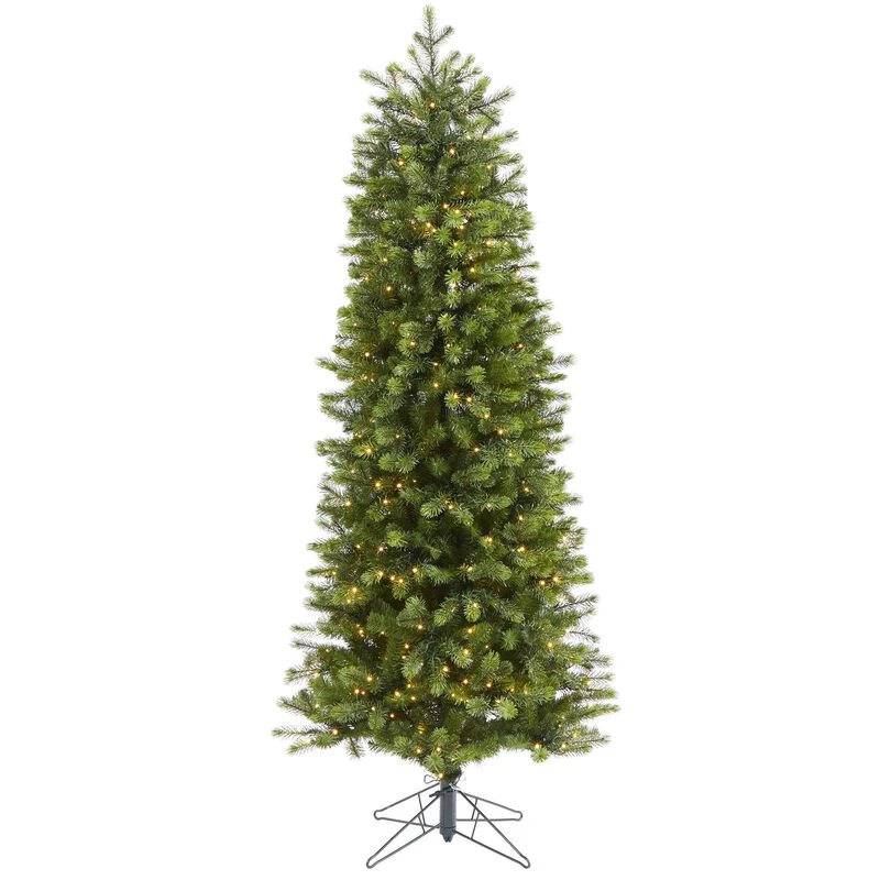 Nearly Natural 6.5-ft Slim Colorado Mountain Spruce Artificial Christmas Tree With 450 (Multifunction With Remote Control) Warm White Micro LED Lights With Instant Connect Technology And 918 Bendable Branches 1 Nearly Natural 6.5-ft Slim Colorado Mountain Spruce Artificial Christmas Tree With 450 (Multifunction With Remote Control) Warm White Micro LED Lights With Instant Connect Technology And 918 Bendable Branches