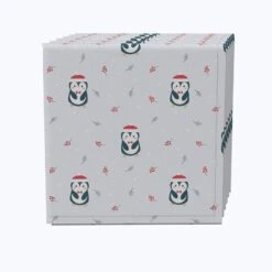 Fabric Textile Products, Inc. Napkin Set Of 4, 100% Cotton, Christmas Penguins