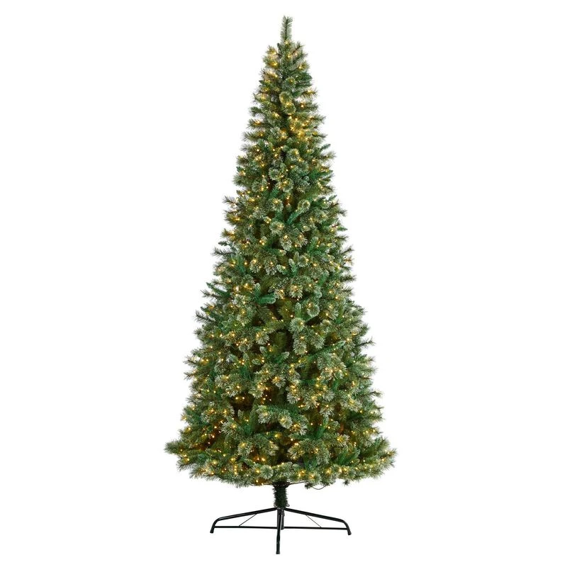 Nearly Natural 10-ft Wisconsin Slim Snow Tip Pine Artificial Christmas Tree With 1050 Clear LED Lights 1 Nearly Natural 10-ft Wisconsin Slim Snow Tip Pine Artificial Christmas Tree With 1050 Clear LED Lights