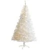Nearly Natural 8-ft White Artificial Christmas Tree With 1500 Bendable Branches And 450 LED Lights White