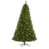 Nearly Natural 8-ft Aberdeen Spruce Artificial Christmas Tree With 500 Clear LED Lights, Pine Cones And Red Berries Green