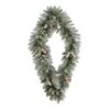 Nearly Natural 3-ft Holiday Christmas Geometric Diamond Frosted Wreath With Pinecones And 50 Warm White LED Lights