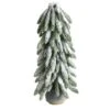 Nearly Natural 21-in Flocked Artificial Christmas Tree In Decorative Planter Green