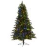 Nearly Natural 6.5-ft Vermont Spruce Artificial Christmas Tree With 450 Color Changing (Multifunction With Remote Control) LED Lights With Instant Connect Technology And 948 Bendable Branches