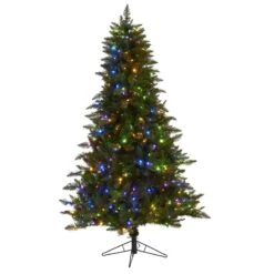 Nearly Natural 6.5-ft Vermont Spruce Artificial Christmas Tree With 450 Color Changing (Multifunction With Remote Control) LED Lights With Instant Connect Technology And 948 Bendable Branches