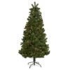 Nearly Natural 6-ft Rocky Mountain Spruce Artificial Christmas Tree With Pinecones And 250 Clear LED Lights Green