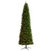 Nearly Natural 11-ft Slim Green Mountain Pine Artificial Christmas Tree With 950 Clear LED Lights And 2836 Bendable Branches Green