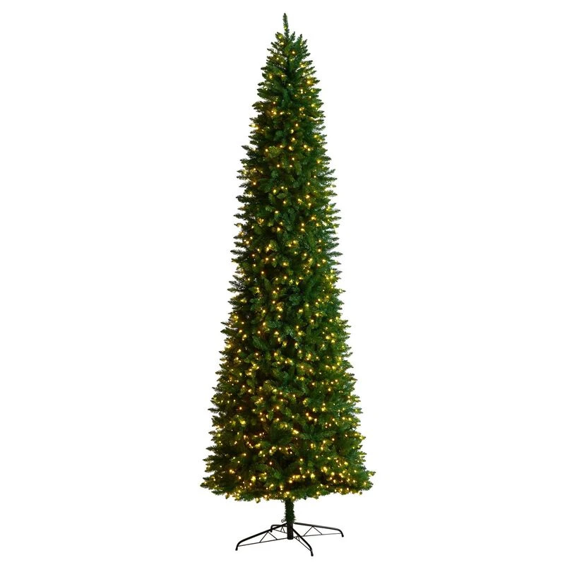 Nearly Natural 11-ft Slim Green Mountain Pine Artificial Christmas Tree With 950 Clear LED Lights And 2836 Bendable Branches Green 1 Nearly Natural 11-ft Slim Green Mountain Pine Artificial Christmas Tree With 950 Clear LED Lights And 2836 Bendable Branches Green