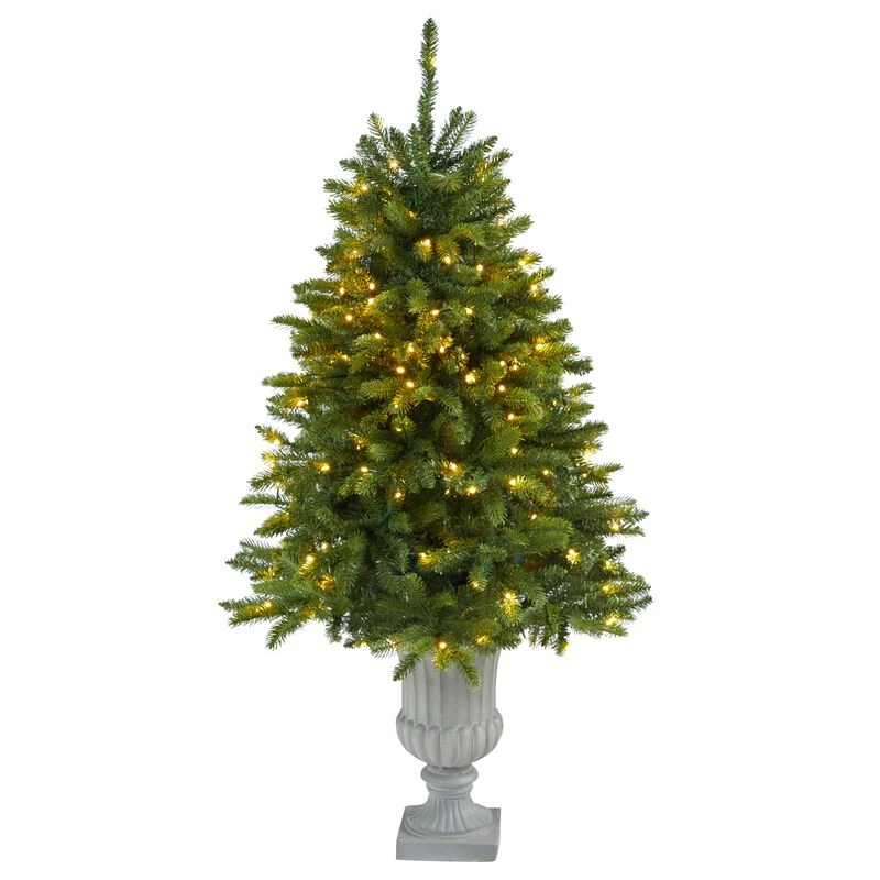HomPlanti 4.5 Feet Sierra Spruce “Natural Look Inches Artificial Christmas Tree With 150 Clear LED Lights In Decorative Urn 1 HomPlanti 4.5 Feet Sierra Spruce “Natural Look Inches Artificial Christmas Tree With 150 Clear LED Lights In Decorative Urn