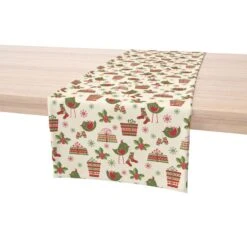 Fabric Textile Products, Inc. Table Runner, 100% Cotton, Christmas Celebration Orange