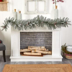 HomPlanti 6' Frosted Artificial Christmas Garland With Pinecones And 50 Warm White LED Lights -Sunnydaze Decor Shop 30d829a0053045589a3ec336a0b24585