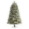 Nearly Natural 6-ft Flocked Colorado Mountain Fir Artificial Christmas Tree With 500 Warm White Microdot (Multifunction) LED Lights With Instant Connect Technology And 881 Bendable Branches