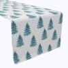 Fabric Textile Products, Inc. Table Runner, 100% Cotton, Watercolor Christmas Trees Blue