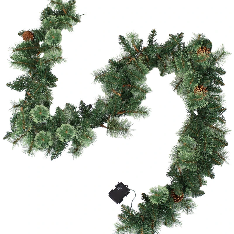 Sunnydaze Decor Sunnydaze 9ft Pre-Lit Artificial Christmas Garland With Pinecones 1 Sunnydaze Decor Sunnydaze 9ft Pre-Lit Artificial Christmas Garland With Pinecones