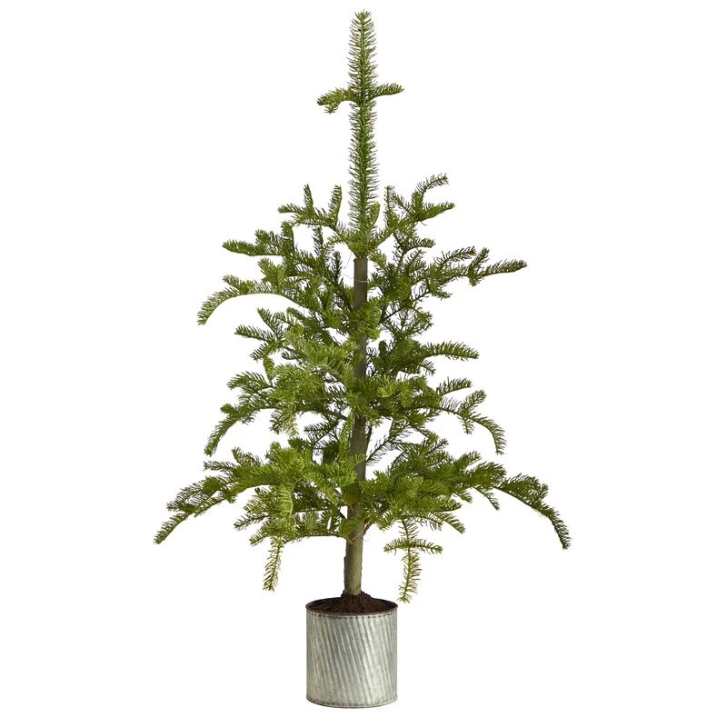 HomPlanti 4.5 Feet Pre-Lit Christmas Pine Artificial Tree In Decorative Planter 3 HomPlanti 4.5 Feet Pre-Lit Christmas Pine Artificial Tree In Decorative Planter - Image 3