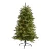 Nearly Natural 5-ft Snowed Grand Teton Artificial Christmas Tree With 150 Clear Lights And 462 Bendable Branches Green