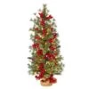 Nearly Natural 3-ft Berry And Pine Artificial Christmas Tree With 50 Warm White Lights And Burlap Wrapped Base