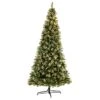 Nearly Natural 10-ft Frosted Swiss Pine Artificial Christmas Tree With 850 Clear LED Lights And Berries