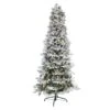 Nearly Natural 7.5-ft Flocked Alaskan Pre-Lit Artificial Christmas Tree 350 LED Lights And 2155 Bendable Branches