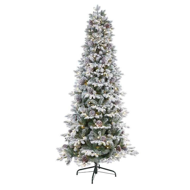 Nearly Natural 7.5-ft Flocked Alaskan Pre-Lit Artificial Christmas Tree 350 LED Lights And 2155 Bendable Branches 1 Nearly Natural 7.5-ft Flocked Alaskan Pre-Lit Artificial Christmas Tree 350 LED Lights And 2155 Bendable Branches