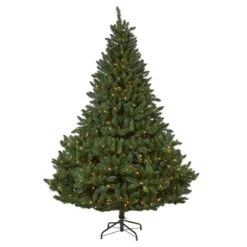Nearly Natural 8-ft Northern Rocky Spruce Artificial Christmas Tree With 500 Clear Lights And 1948 Bendable Branches Green