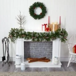 HomPlanti 6' Snow Tipped Artificial Christmas Garland With 50 Warm White LED Lights And Berries -Sunnydaze Decor Shop 3fda83543c384aa2920b8181fbfde68c