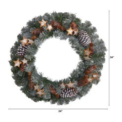 Nearly Natural 24-in Christmas Winter Frosted Stars And Pinecones Holiday Wreath 7 Nearly Natural 24-in Christmas Winter Frosted Stars And Pinecones Holiday Wreath -Sunnydaze Decor Shop 402e2d64e4f14d6db3a9829b0d61a66e