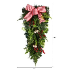 Nearly Natural 26-in Holiday Christmas Bells And Bow Artificial Swag -Sunnydaze Decor Shop 432adea8af6b4aab9fcfe0ac94fa4a02