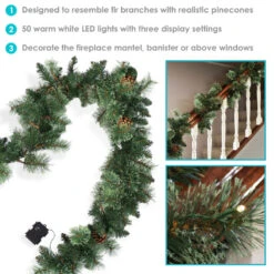 Sunnydaze Decor Sunnydaze 9ft Pre-Lit Artificial Christmas Garland With Pinecones 9 Sunnydaze Decor Sunnydaze 9ft Pre-Lit Artificial Christmas Garland With Pinecones -Sunnydaze Decor Shop 446c4d1cdfc24cec9d1cb0178a1186b5