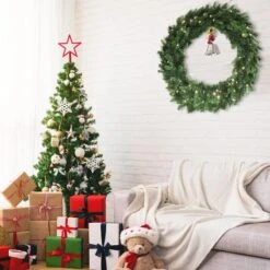 48-Inch Classic Green Pine Christmas Wreath - Add Festive Charm To Your Holiday Decor -Sunnydaze Decor Shop 4588da0d397a4542bc315debd4531c2f