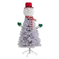 Nearly Natural 5-ft Snowman Artificial Christmas Tree With 408 Bendable Branches White