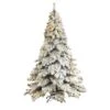Nearly Natural 7-ft Flocked Austria Fir Artificial Christmas Tree With 400 Warm White LED Lights And 1063 Bendable Branches