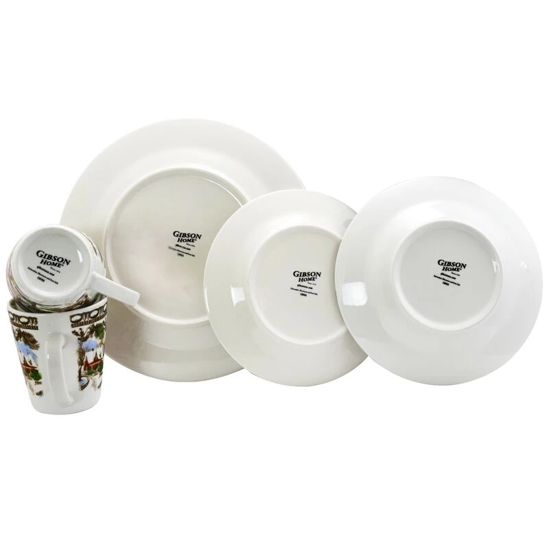 Gibson Home Christmas Toile 16 Piece Dinnerware Set 2 Gibson Home Christmas Toile 16 Piece Dinnerware Set - Image 2