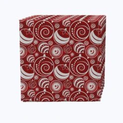 Fabric Textile Products, Inc. Napkin Set Of 4, 100% Cotton, Christmas Ornaments Allover Red